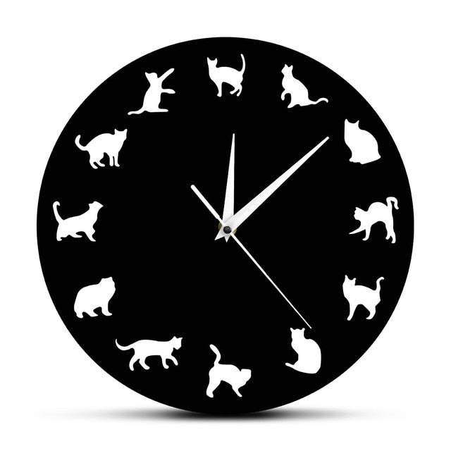Orologio da parete design con gattini