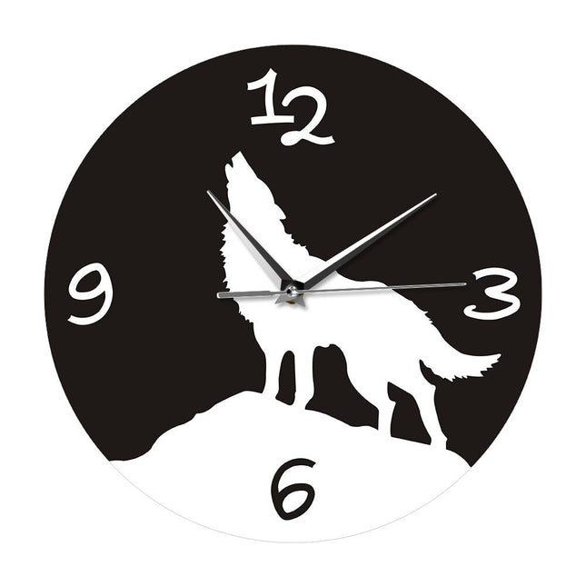 Orologio da parete con lupo che ulula