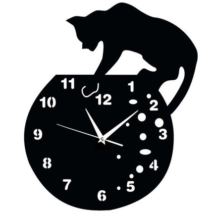 Orologio da parete gatto con pesci
