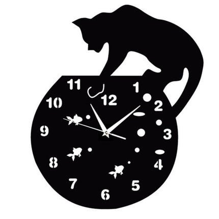 Orologio da parete gatto con pesci