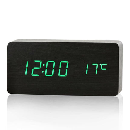 Sveglia digitale classica effetto legno